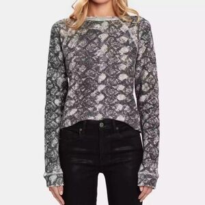 n:Philanthrophy Montreal Python Distressed Pullover Snake Medium Sweatshirt Soft